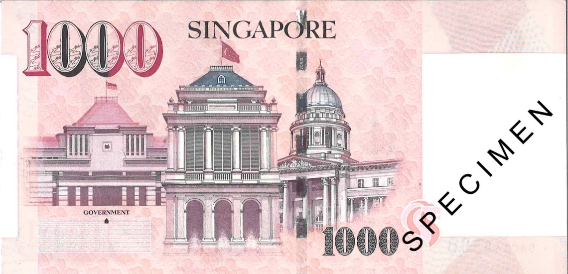 Back of the Singapore 1000-Dollar note